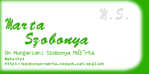 marta szobonya business card